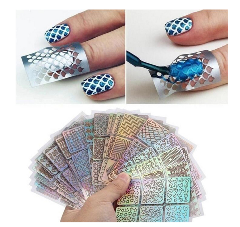 GUAPÀ - Nail Art Nagel Sjabloon Stickers 12 vellen - Zelfklevende Nagelstickers & Nageldecoratie - Gio Cosmetics