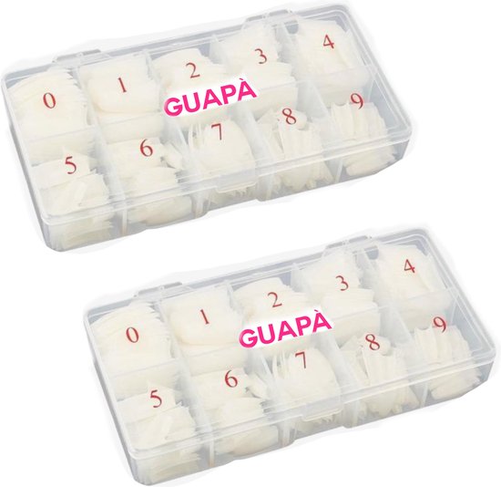 GUAPÀ® Nagel Tips Kunstnagel Set Naturel | 2 x 500 stuks