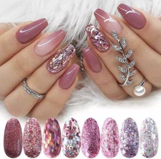 GUAPÀ® Nail Art Glitter Poeder Set Unique | Rosé