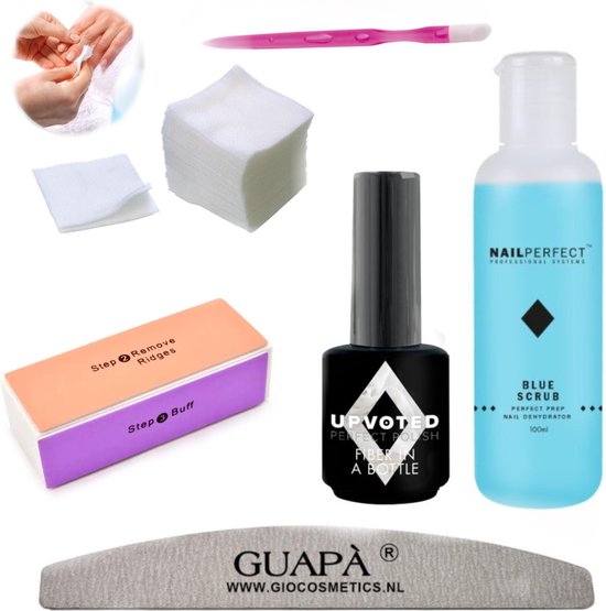 UPVOTED Nagelverharder Gel incl Nail Prep Set | Cotton White