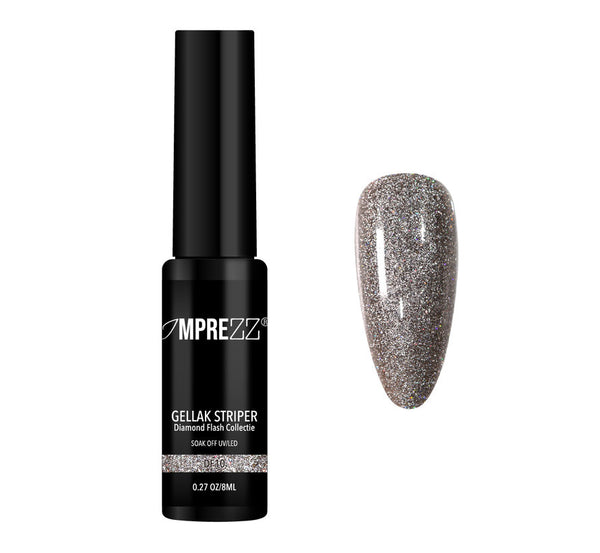 IMPREZZ Striper Gellak Zilver Glitter | 8 ml